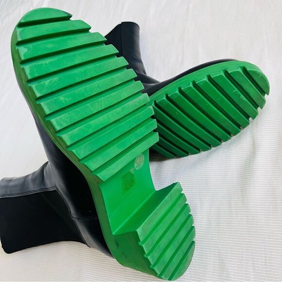 Steve Madden Womens Mid Boots Platform Chunky Leather Black Fashion Chelsea 9 Pr - Picture 5 of 7